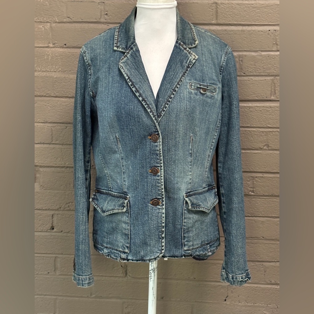 NY & Company Denim Blazer 12 (M)